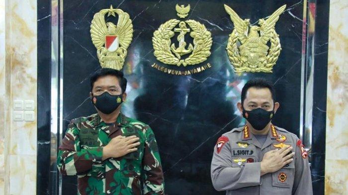 Panglima TNI Marsekal Hadi Tjahjanto dan Kapolri Jenderal Listyo Sigit Prabowo yang berkunjung ke Padang(ist)