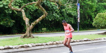 Hamdan Sayuti saat menjalani pertandingan nomor marathon pada PON 2021 Papua (ist)