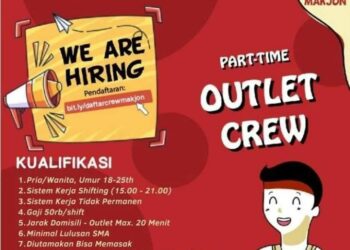 Ingin Kerja Part Time, Outlet Crew Makjon Padang Buka Lowongan
