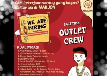 Butuh Pekerja Part Time, Makjon Sutomo, Padang Buka Lowongan untuk Outlet Crew