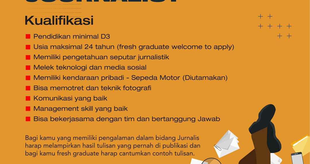 Lowongan Kerja di Infosumbar, Posisi Jurnalis, Simak Kualifikasinya