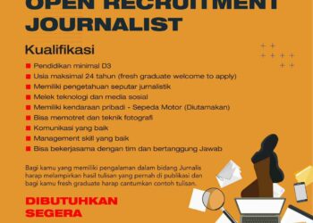 Lowongan Kerja di Infosumbar, Posisi Jurnalis, Simak Kualifikasinya