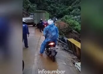 Sebuah Truk Mengalami Kecelakaan di Panorama II Sitinjau Lauik Akibat Tidak Sanggup Menanjak