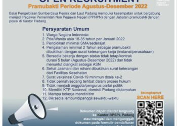 Kesempatan Berkarir Menjadi Pegawai Pemerintahan di BPSPL Padang, Minimal Pendidikan SMA Sederajat