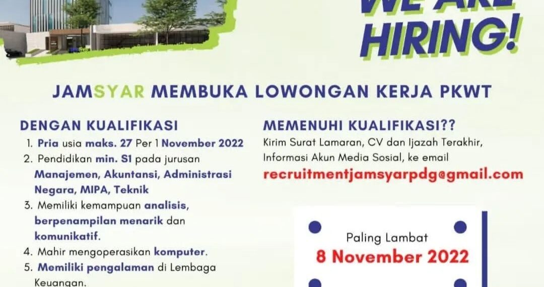 Lowongan Kerja Jamkrindo Syariah, Penempatan Padang