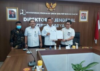 Peresmian di tahun 2021, Pasar Pariaman diserahterimakan Kementerian PUPR kepada Wali Kota Genius Umar