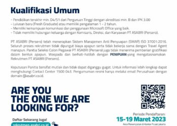 Lowongan Kerja Calon Pegawai PT Asabri, Fresh Graduate Dipersilahkan Mendaftar