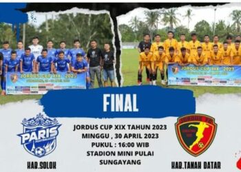 Final Jordus Cup XIX-2023 Sore Ini: Deretan Pesepakbola Populer Paris FC Kab. Solok Diuji Talenta Lokal Sungayang dan Tanah Datar