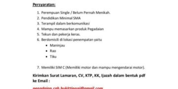 Lowongan Kerja Pegadaian Bukittinggi, Pendidikan Minimal SMA
