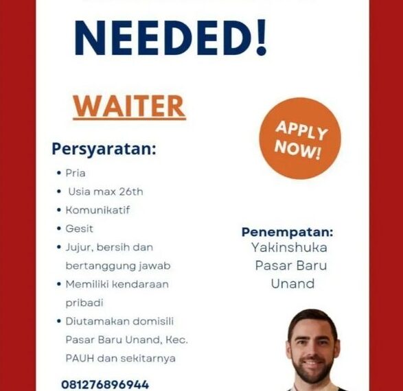 Lowongan Kerja Waiter untuk Penempatan Pasar Baru Unand