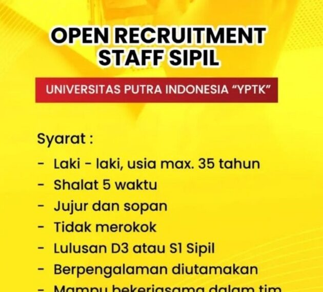 Ada Lowongan Kerja di UPI YPTK Padang