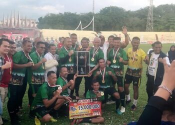Menang Tipis Atas Tim Korem 032/Wirabraja, Pemprov Sumbar Juara Piala Gubernur 2023