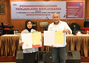 Semen Padang Tandatangani Perjanjian Kerja Sama dengan BNNP Sumbar