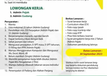 Lowongan Kerja PT Bintang Nazima Indoagro, Penempatan Padang dan Alahan Panjang