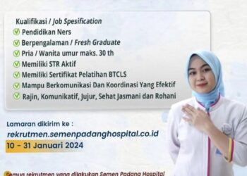 Lowongan Kerja Rumah Sakit Semen Padang bagi Lulusan Ners