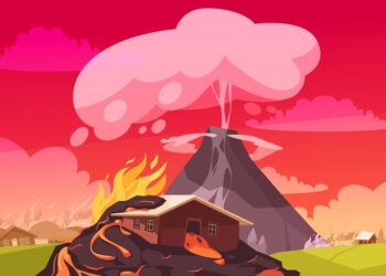 Ilustrasi Gunung Api (Sumber Freepik)