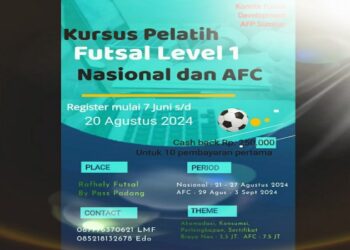 Asosiasi Futsal Provinsi Sumbar Gelar Kursus Pelatih Lisensi Level 1 Nasional dan AFC
