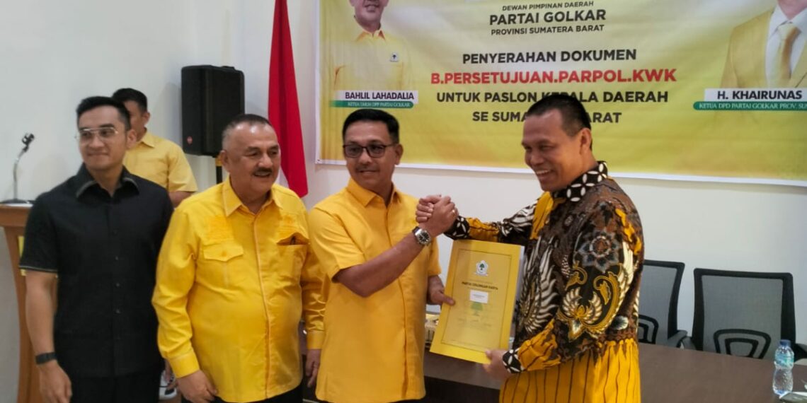 Cakada Pariaman Genius Umar dan M Ridwan Resmi Dapatkan Dukungan dari Partai Golkar